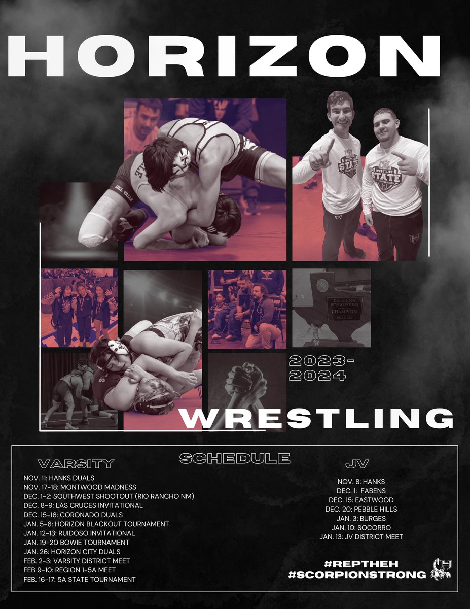 Tis the Season!  "We ain't coming,  WE HERE!" Thank you @HorizonHS_ybk Maria Gutierrez for creating this graphic for us!  #repTheH #ScorpionStrong <a href="/Horizon_Wrestle/">Horizon Scorpions Wrestling</a> <a href="/ClintISD/">Clint ISD</a>