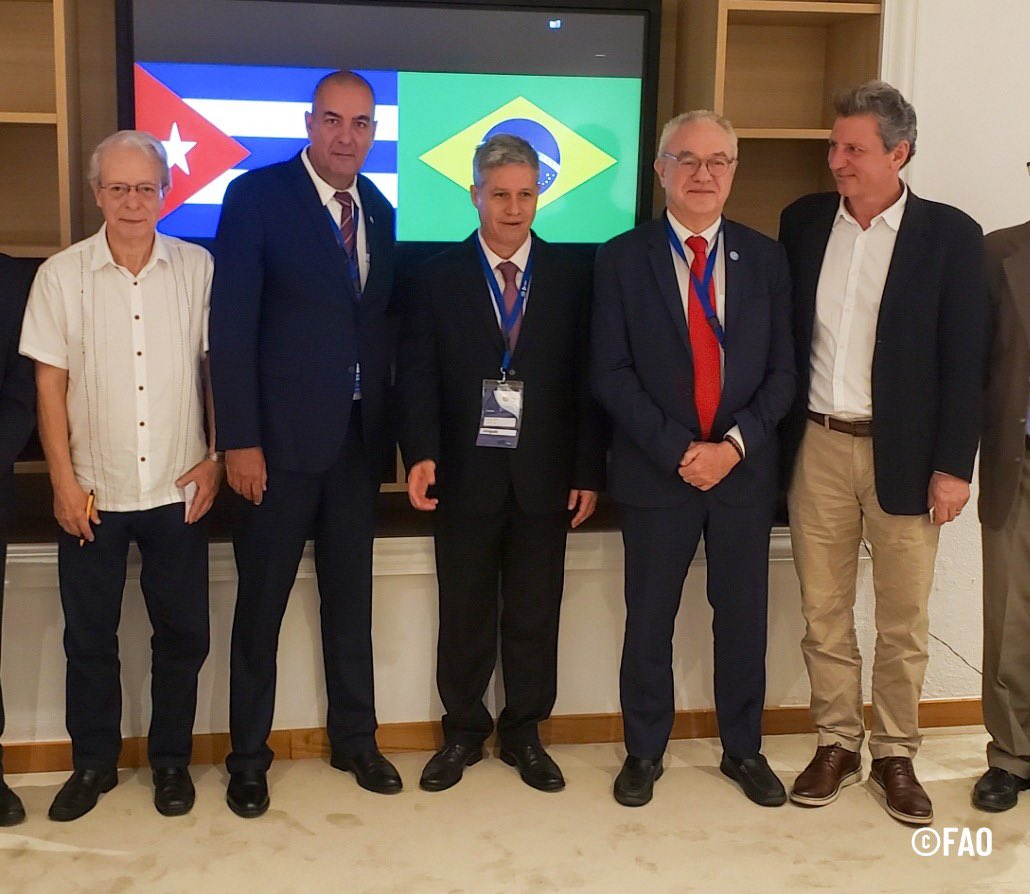 En el marco de la Cumbre G77+China, por invitación de los Ministros de Agricultura de Brasil y Cuba participamos en la reunión celebrada entre ambos países, y analizamos acciones de cooperación de la <a href="/FAO/">Food and Agriculture Organization</a> para avanzar en la transformación de los #SistemasAgroalimentarios #CubaG77