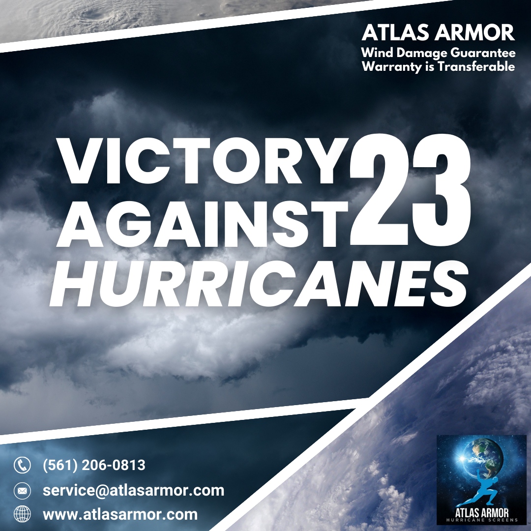 23 hurricanes, 17 tropical storms, and not a single screen failure. That's what we call battle-tested. 🌪️💪

#FabricHurricaneScreens #KevarSceens #HurricaneScreens #HurricaneProtection #AtlasArmor #HomeSafety #StormScreenSolutions #QualityInvestment  #WindDamageGuarantee