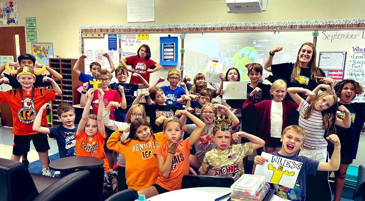 ms_aklamo's tweet photo. A silly GoNoodle brain break became a class joke which now has the kids writing a play, creating clay sculptures, and making shirts in their free time! Their sweet 10 year old joy is the best! @WilsonElem https://t.co/B16OZdc8ih