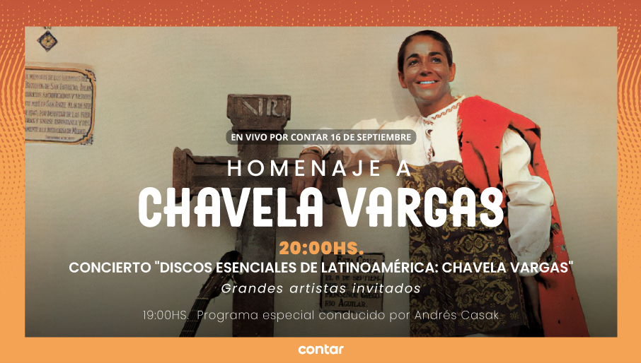 ¡El día llegó! 🎶Hoy a partir de las 19h te invitamos a disfrutar EN VIVO por cont.ar una jornada a pura música en el homenaje que se realizará a #ChavelaVargas.

🔊Un concierto con doce inolvidables boleros, rancheras y sones que marcaron toda una época.