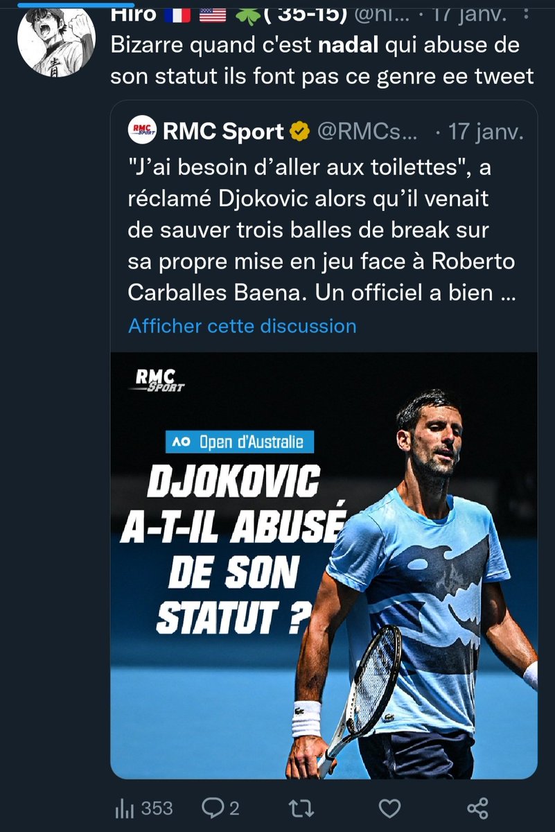 Kecma_France's tweet photo. @hiroyt100 @UniversTennis Alors que toi tu n'as aucune haine envers Rafa. https://t.co/dzsBe8bYg6
