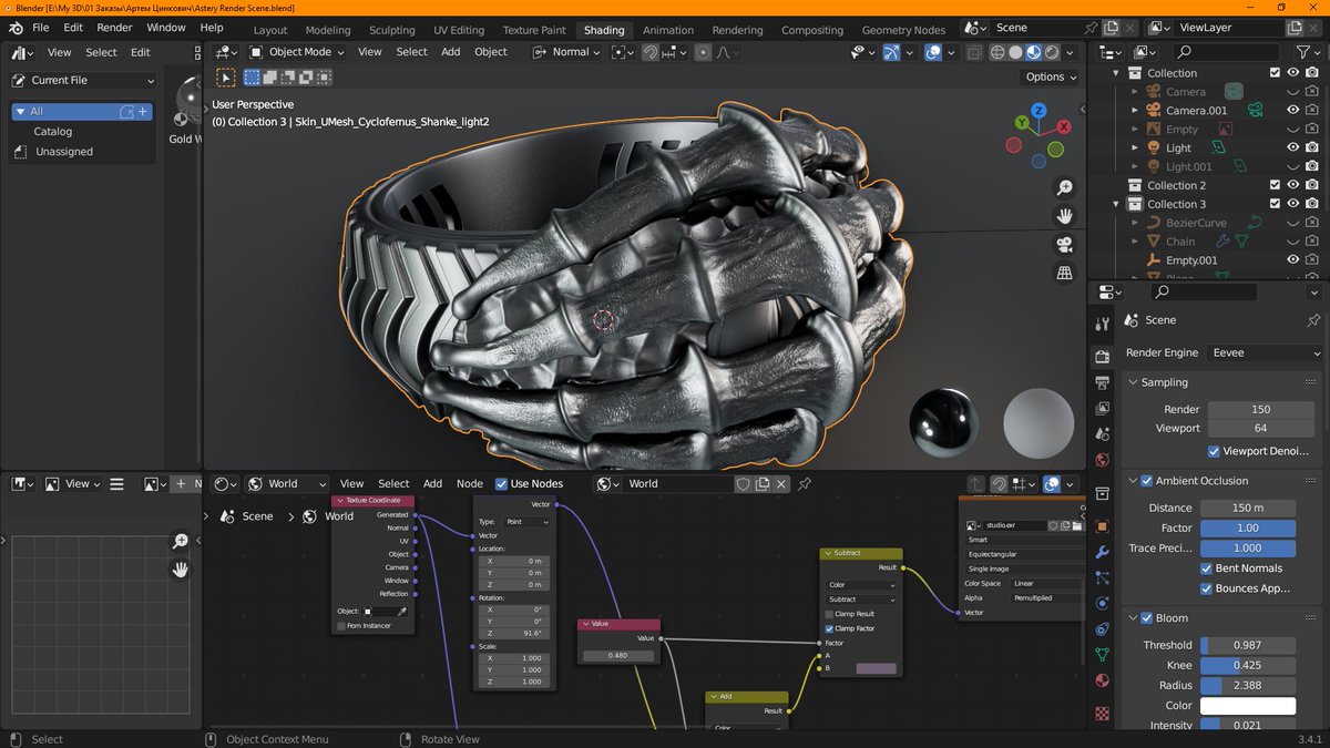VitalyKavazOgly's tweet photo. GE #NFTfam! I had to use 4 different software packages and 2 plug-ins to create this ring for @AsteryJewelry and make it match all the jewelry production requirements. #Rinoceros3D (#TSplines, #Grasshopper) #ZBrush #Blender #MaterializeMagics https://t.co/QcCzLc58s9