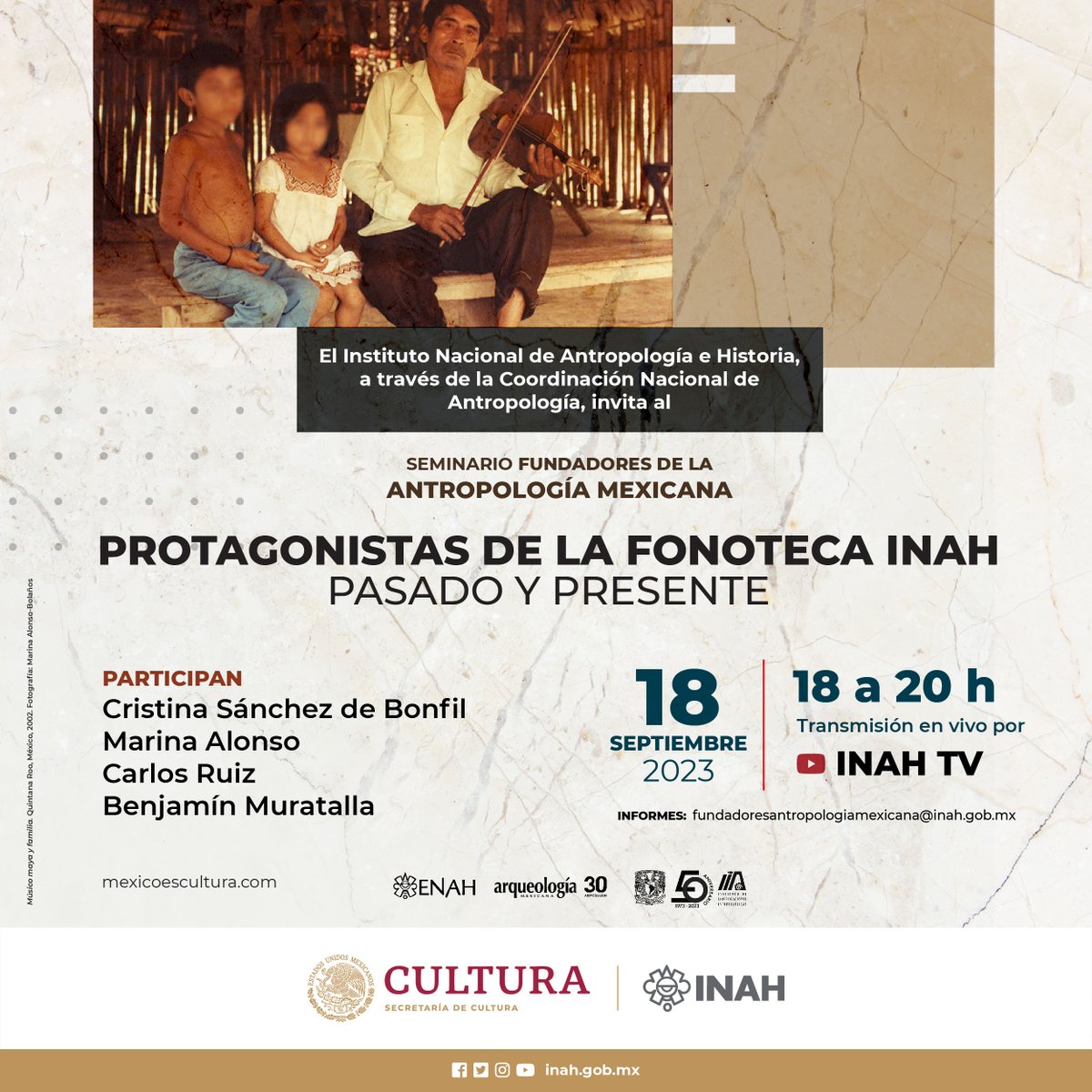 Atenta invitación, este lunes a las 18:00 h