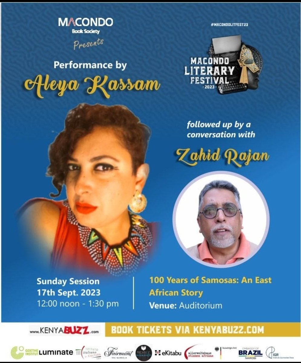 aleyakassam's tweet photo. Today @MacondoLitFest was wonderful!

Tomorrow at 12pm join me for an encore performance of my Story Sosa Piece - 100 Years Of Samosas followed by a conversation with Zahid Rajan of @AwaazMagazine about the Asian community's relationship to home in East Africa. https://t.co/RJtfcYEPsH