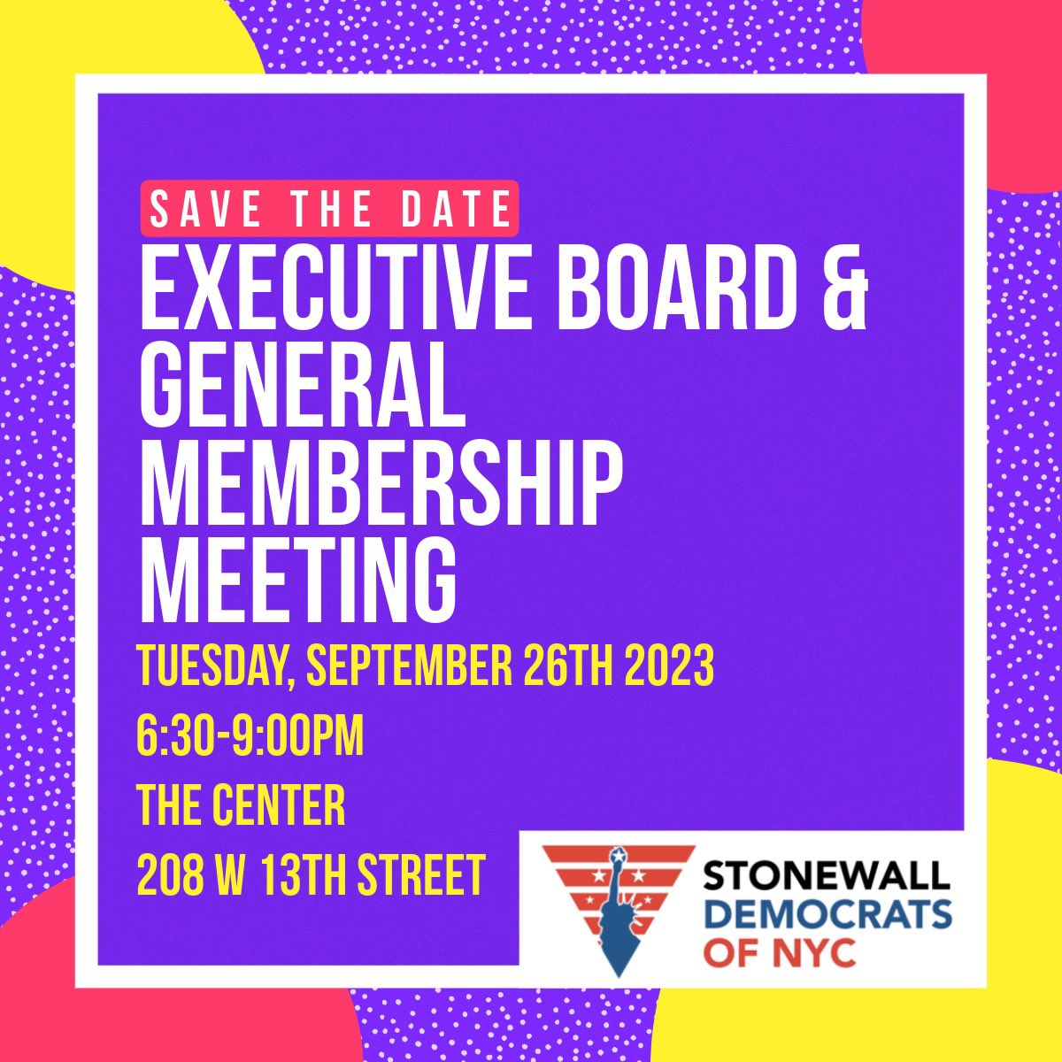 Save the Date! See you on Tuesday, September 26th!