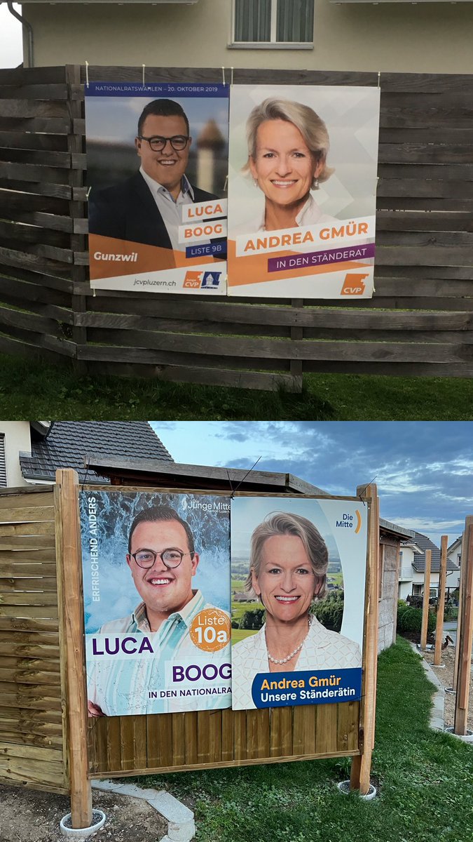 Immer noch die gleichen 2 Köpfe <a href="/AGmur/">Andrea Gmür</a> 😉

Die Unterschiede zwischen 2019 und 2023 sind:

1. ich bin 40 kg leichter
2. wir haben einen neuen Parteinamen
3. wir haben einen neuen Gartenhag 😅😉
4. <a href="/AGmur/">Andrea Gmür</a> ist bisherige Luzerner Ständerätin 🚀🧡