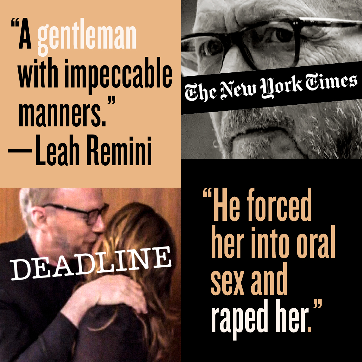 standmonitor's tweet photo. While @LeahRemini called Paul Haggis a “gentleman with impeccable manners,” testimony showed that he forced a woman into oral sex and raped her.

He was found liable, and Remini was made unemployable. https://t.co/Xclgnder7O