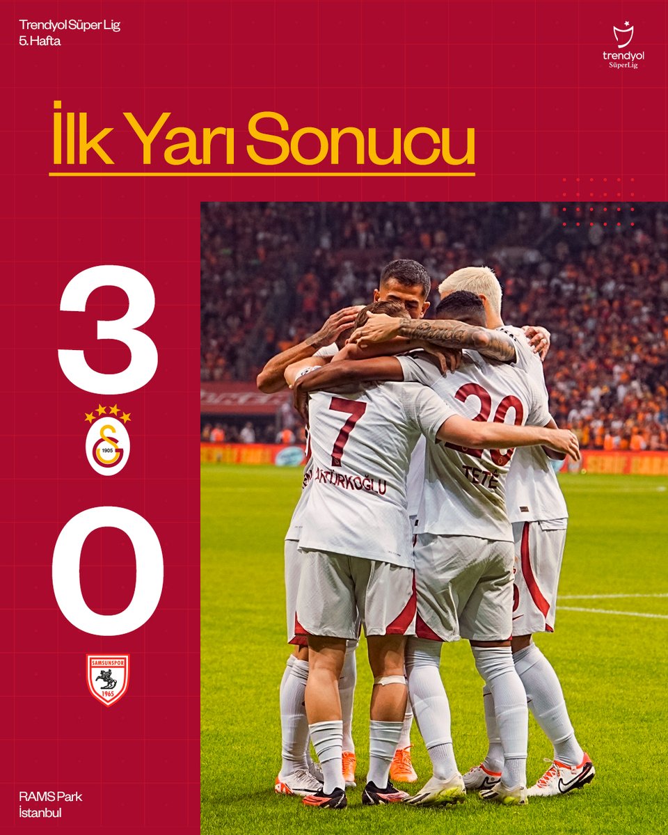 İlk yarı sonucu: Galatasaray 3-0 Y. Samsunspor

#GSvSAM