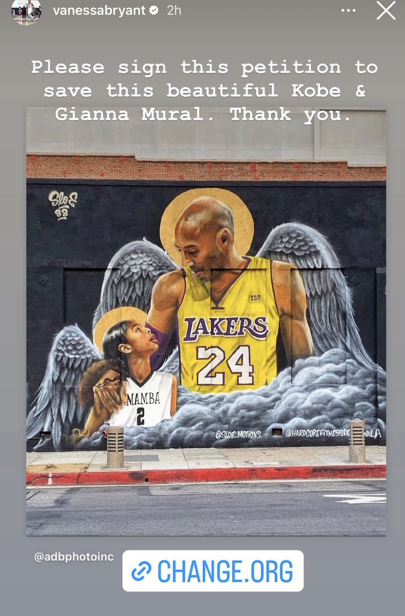 Vanessa Bryant wants our help to keep this mural of Kobe and Gianna 🙏 Spread the word ! Link here: change.org/p/preserve-the…