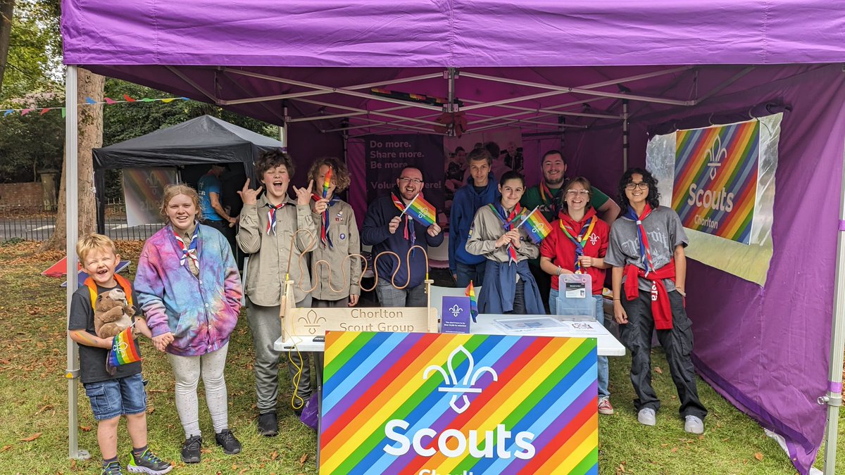 Our Explorer Scouts loved being part of <a href="/ChorltonPride/">Chorlton Pride</a>, running a series of family games for their local community