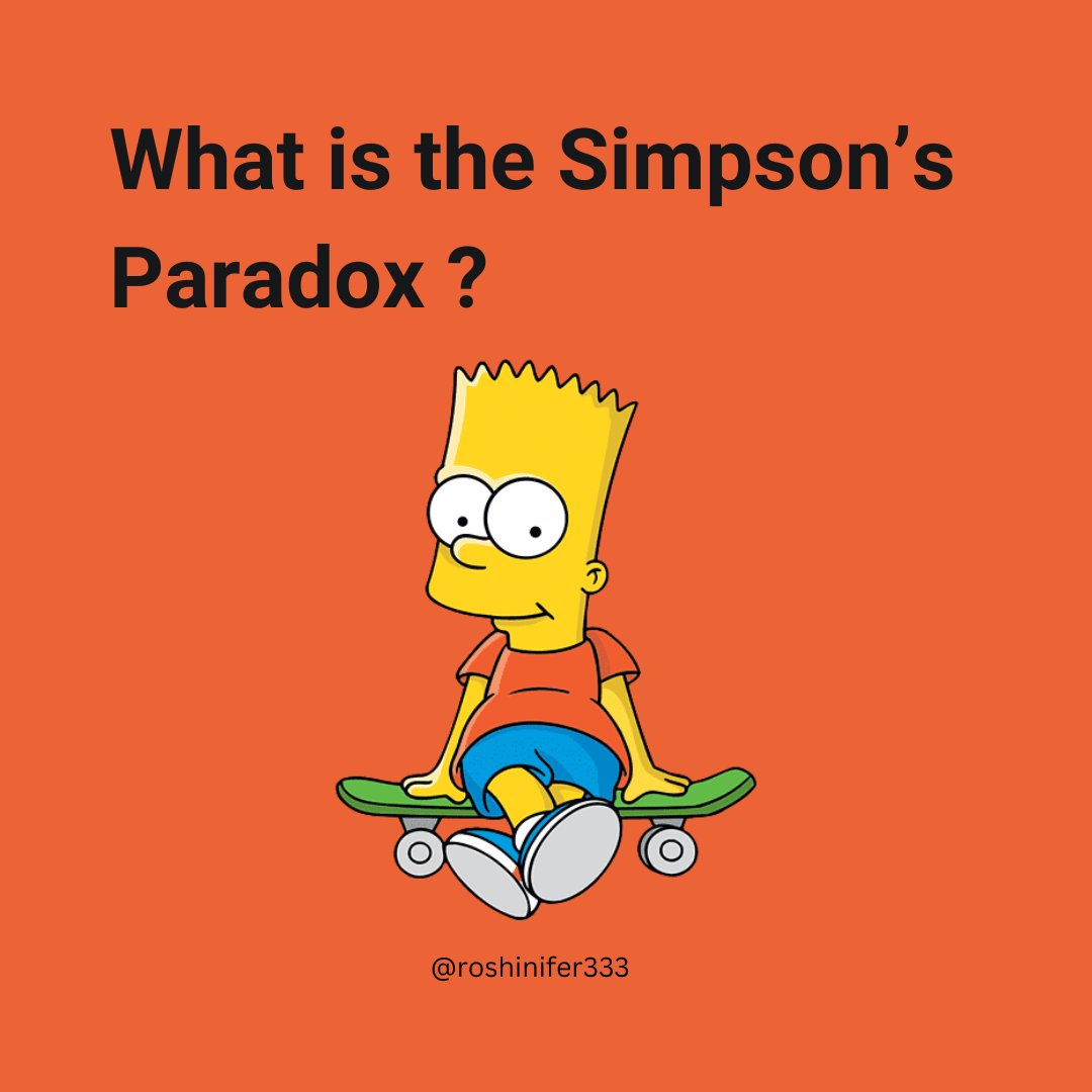 RoshiniAI's tweet photo. Today I thought to describe the Simpson's Paradox. It's a famous Statistics interview question for Data scientists. ๐๐โค๏ธ
#ShareWithOthers ๐ https://t.co/LihLRHTXDj