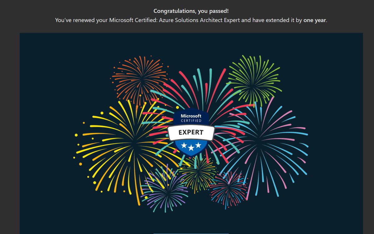 scottwmcc's tweet image. Great renewing this one @MicrosoftLearn ,