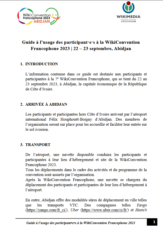 WikiFranca's tweet photo. Vous arrivez bientôt à Abidjan, pour la #WikiConvention francophone 2023 ?

Ce guide rassemble toutes les informations pratiques pour l'évènement et votre séjour :
https://t.co/r8Sqa5bfYO

Merci à @Wikimedia_CIV de l'avoir réalisé !
#WikiConvFR23 https://t.co/9SxvR7UqCF