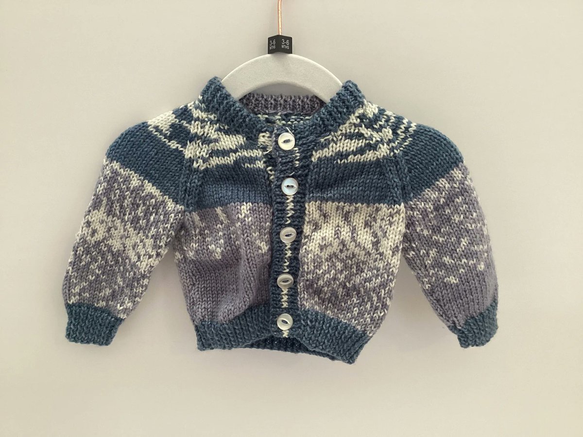 We seem to be in the midst of a baby boom nothing is cuter than a baby in hand knits.  Here is a blue cardigan from Crafter of the Week Busyneedles cardigans can also be made to order 
#newbaby #babyknits #babygift