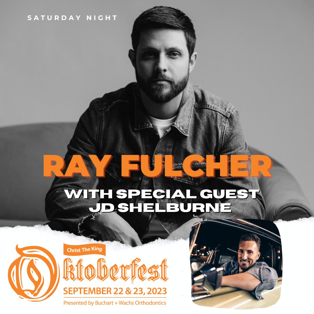 Join us for an unforgettable night of country music, delicious food, and the best beer in town on Saturday, September 23rd!! 🍺🌭 #CTKOktoberfest23 #rayfulchermusic #jdshelburne #countrymusic