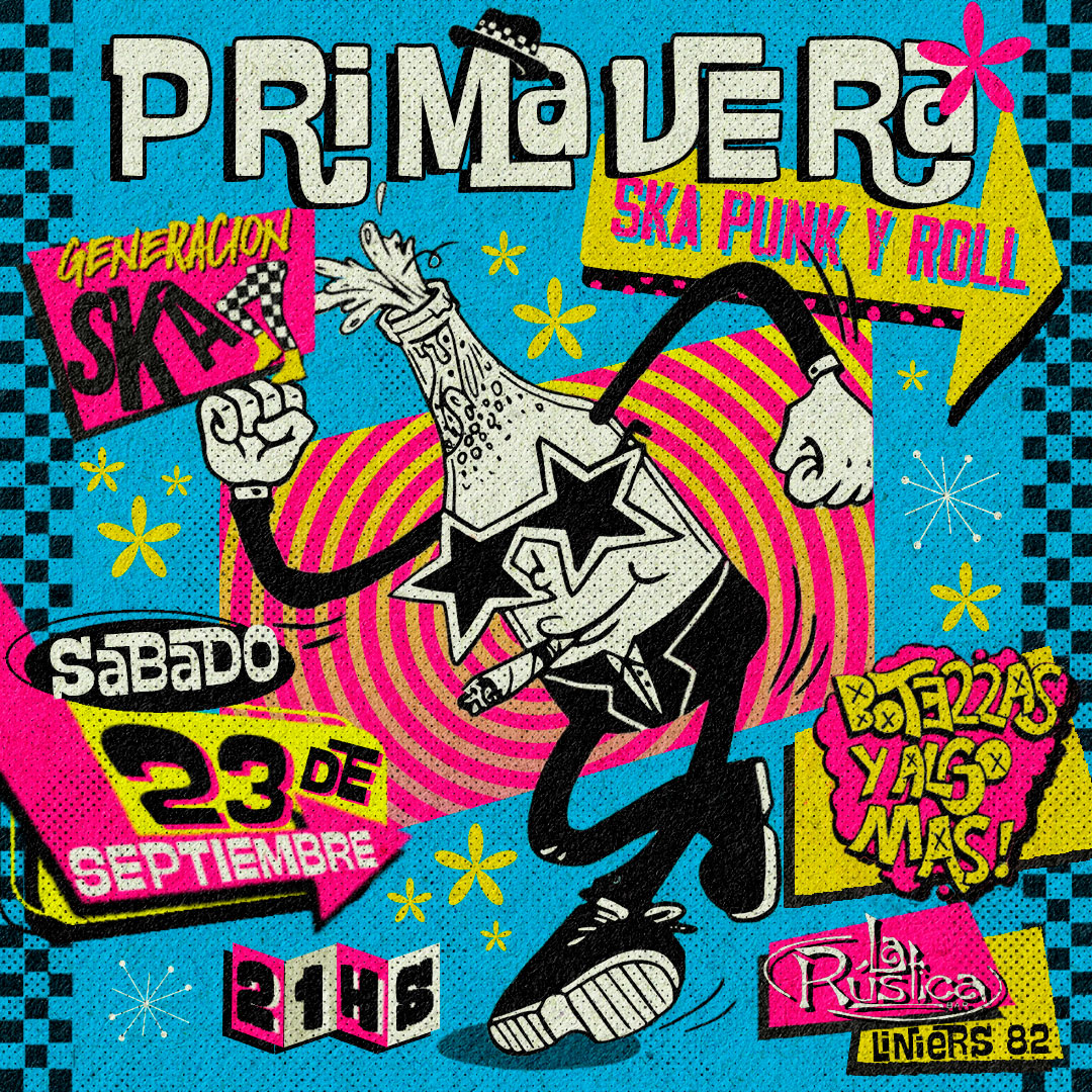 Se viene!!!!!
👇👇👇👇

📅SABADO 23 DE SEPTIEMBRE

💃🌺PRIMAVERA SKAPUNKROLL🌺🕺

🎸🍾 GENERACIÓN SKA &amp;. BOTELLAS Y ALGO MÁS

📍La Rustica (Liniers 82)
⌚21hs

🔥🔥🔥Te esperamos para bailar y poguear a todo lo que da!!!! 🔥🔥🔥🔥