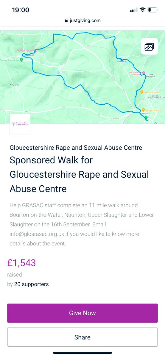 Charity walk around the Cotswolds for <a href="/glosrasac/">GRASAC</a> ✔️