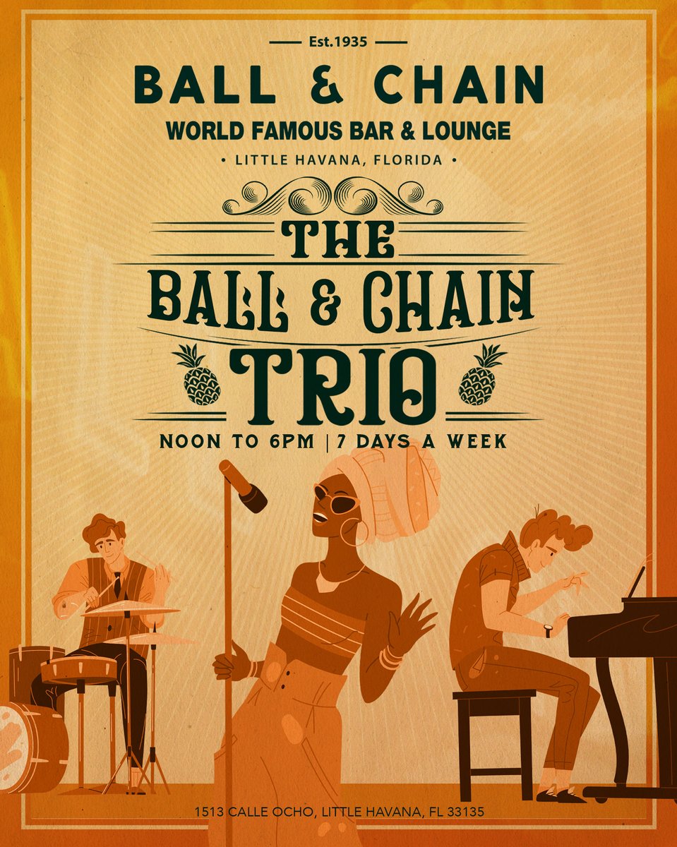 BallAndChainBar's tweet image. TODAY: #LiveSalsa NOW to 6 p.m., #LiveJazz 6 to 9, then #LaPachanga with @DJDanisLaClave + #LiveMusic by Mandy y la Clave, 8

TOMORROW: #SalseroSunday with @DJJorgeCharun at 8 and a FREE #SalsaLesson, 9

#supportlocal ballandchainmiami.com
🍍💚