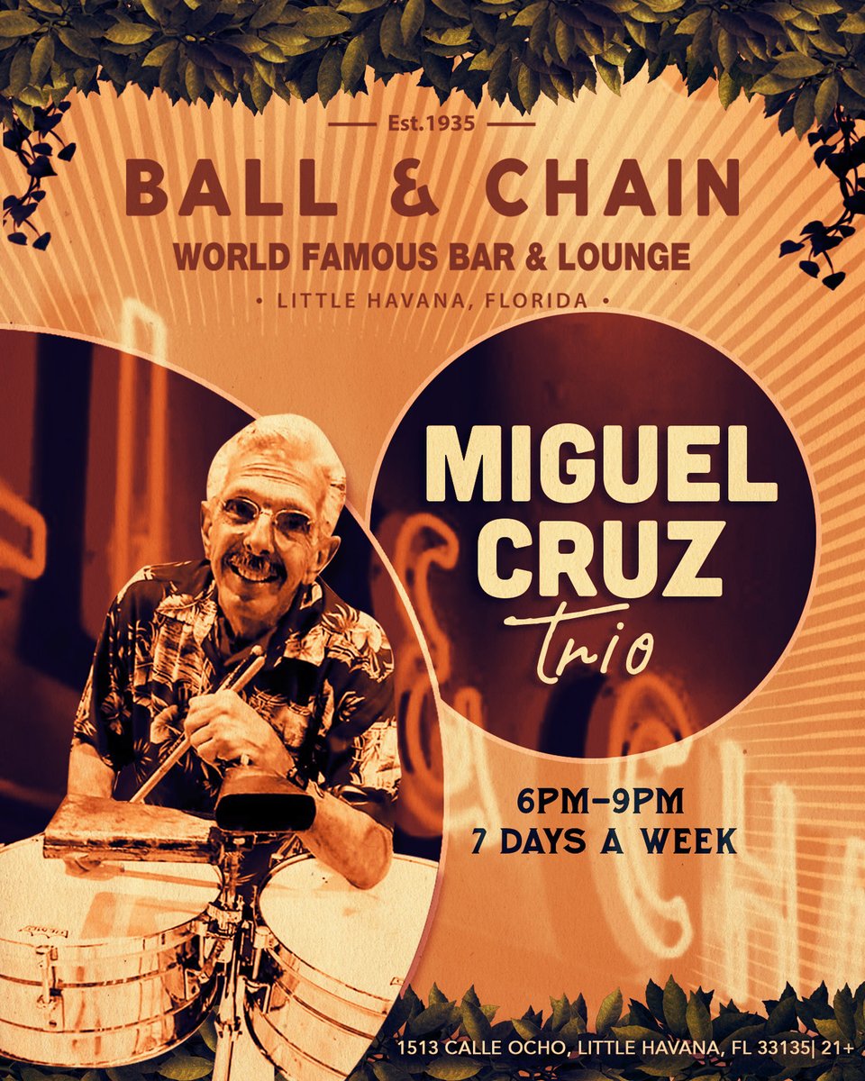 BallAndChainBar's tweet image. TODAY: #LiveSalsa NOW to 6 p.m., #LiveJazz 6 to 9, then #LaPachanga with @DJDanisLaClave + #LiveMusic by Mandy y la Clave, 8

TOMORROW: #SalseroSunday with @DJJorgeCharun at 8 and a FREE #SalsaLesson, 9

#supportlocal ballandchainmiami.com
🍍💚