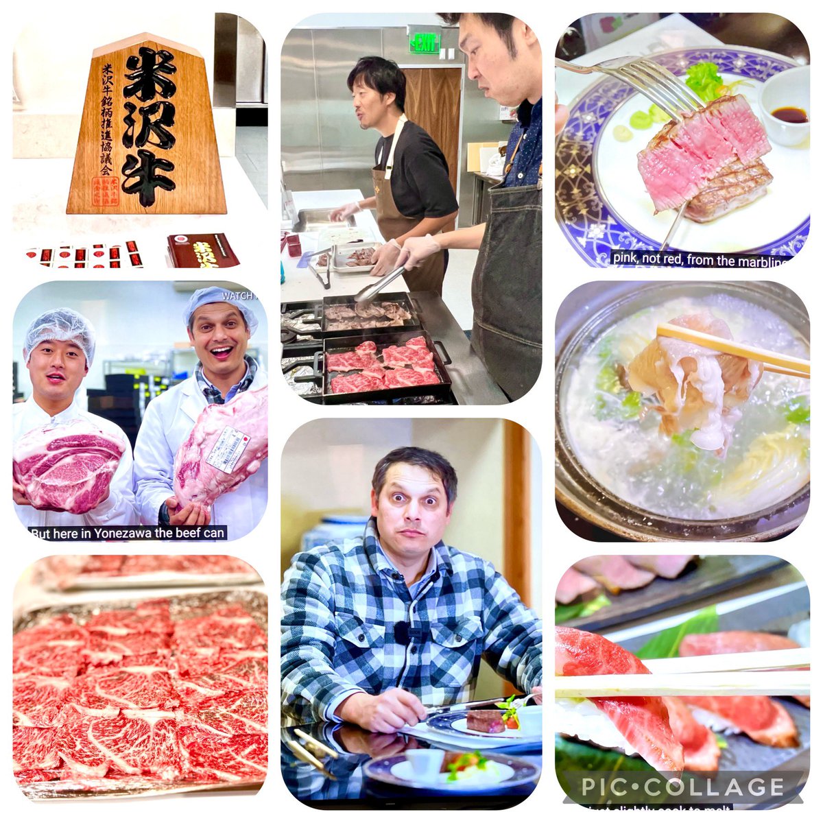 ToshioUeno's tweet photo. Friday General Meeting - Yonezawa Wagyu from (Yamagata) introduction paired with @izumibashi_official Shiro-Koji (white koji) sake!!!
Shabu-Shabu, steak, sushi and more to enjoy🤩🌸😇
#yamagatabeef #yonezawabeef #yonezawawagyu #yonezawawagyubeef #izumibashi #mtcsake #mutualtrading #japanesecuisinegoodwillambassador #sakesommelier #sakeeducation #sakeeducator #sakestagram #wagyu #beef #whitekojisake #sushi #shabushabu #wagyubeefsteak #tasteofjapan #sakesamurai
