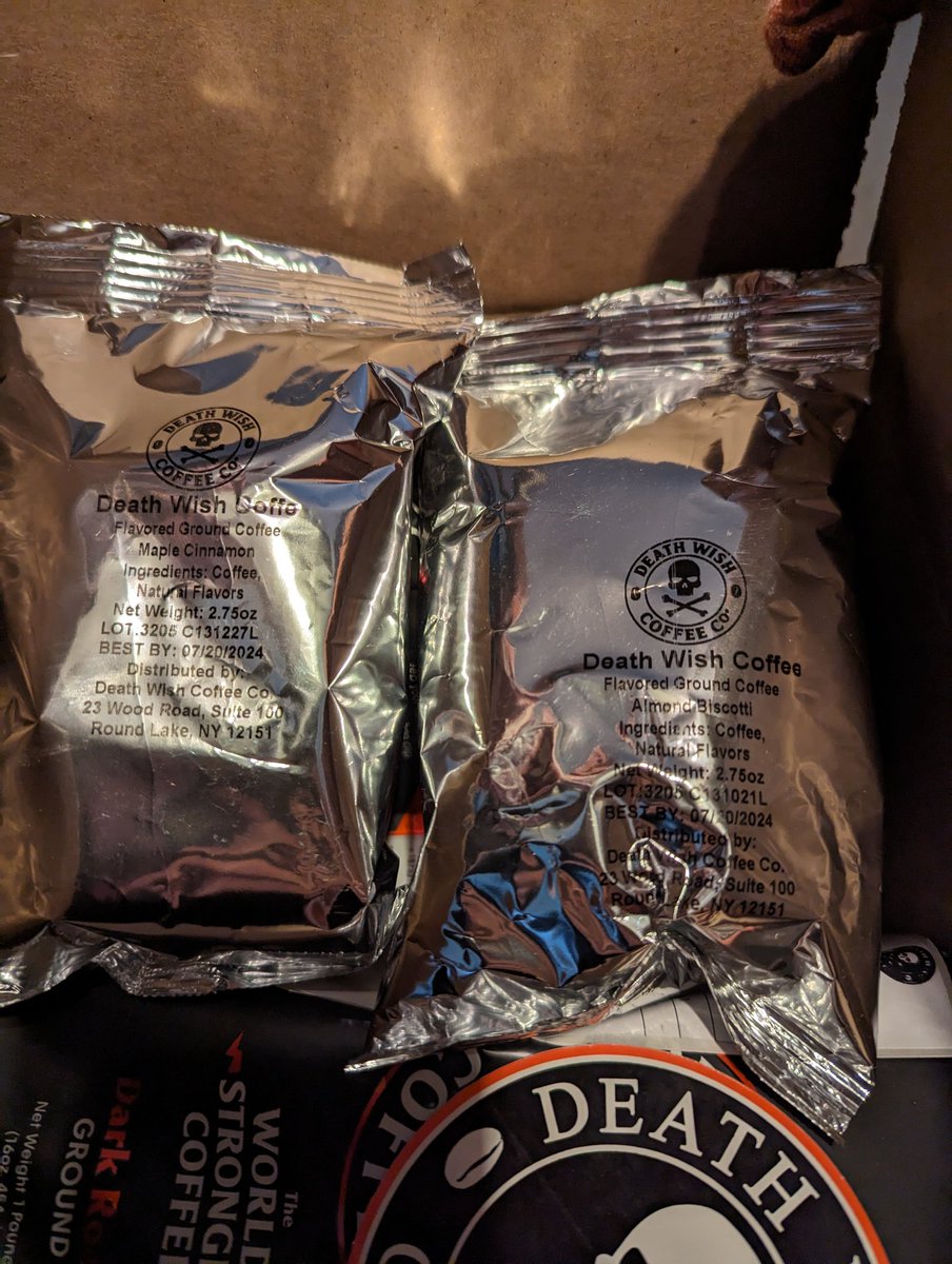 LRaesteel's tweet photo. @DeathWishCoffee 
Thanks for the samples! https://t.co/XpGLNdduon