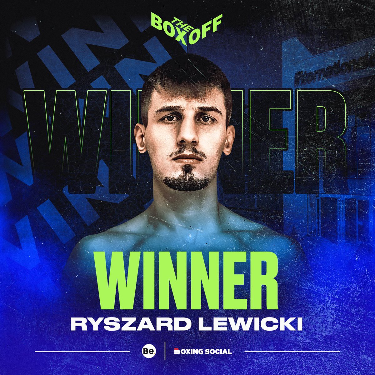 theboxoffuk's tweet image. 🏆 𝗪𝗜𝗡𝗡𝗘𝗥

Ryszard Lewicki kicks off a huge evening of boxing with a 39-37 points victory over Liam Wells 🥊 

#TheBoxOff #LewickiWells #Boxing