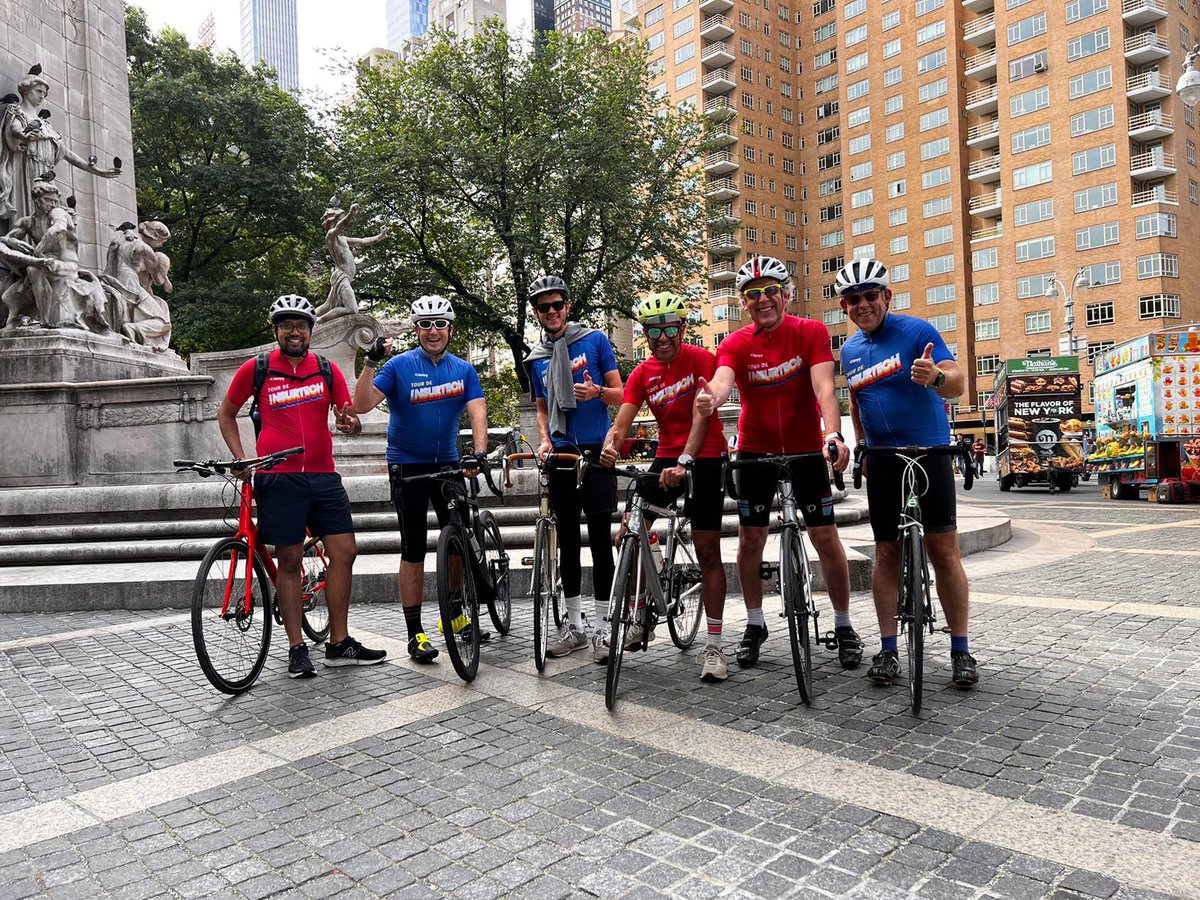 GenasysTech's tweet photo. Fantastic ride in New York today for the first international stage of the Tour de Insurtech. 

Thanks @nigelwalsh for leading the team, made up of Colm McLoughlin, Johnny Kane, Adhip Gupta, Neil Mitchell  and Taylor Sohn) around several loops of Central Park.

#TourdeInsurtech https://t.co/vn6c1tjI3D