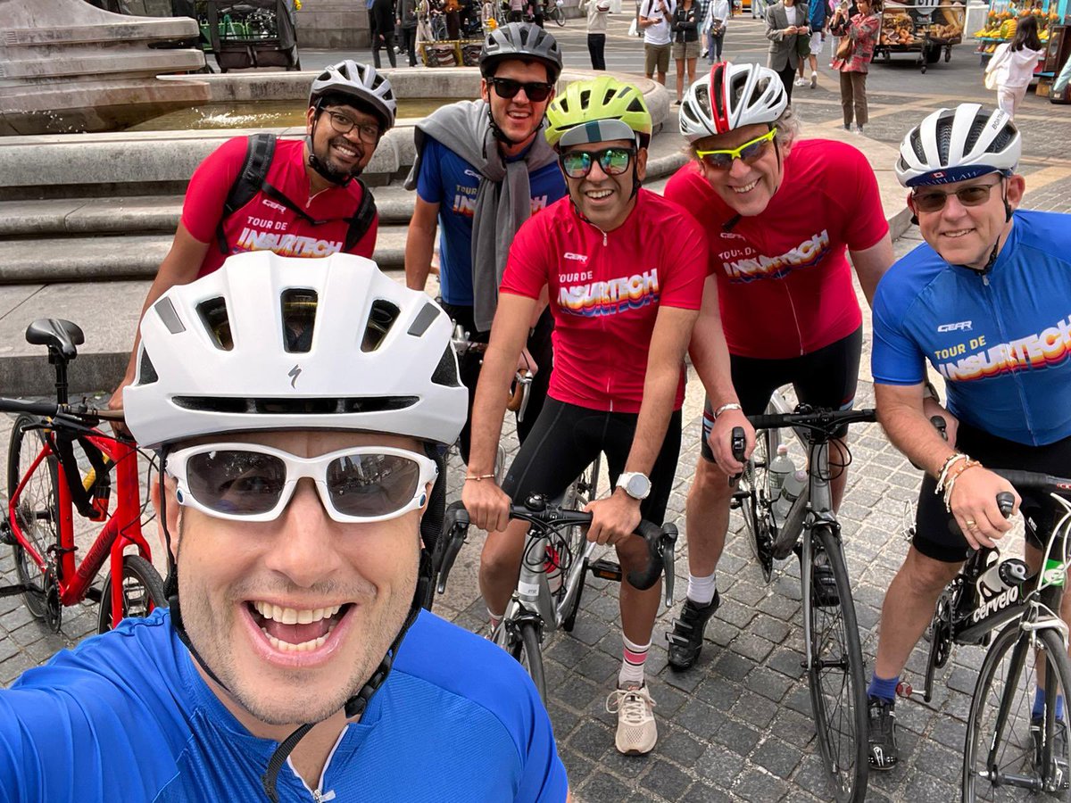 GenasysTech's tweet photo. Fantastic ride in New York today for the first international stage of the Tour de Insurtech. 

Thanks @nigelwalsh for leading the team, made up of Colm McLoughlin, Johnny Kane, Adhip Gupta, Neil Mitchell  and Taylor Sohn) around several loops of Central Park.

#TourdeInsurtech https://t.co/vn6c1tjI3D