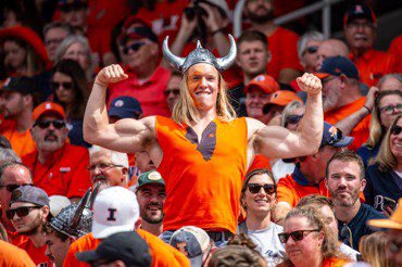OToolePatrick's tweet photo. @TCRBrad @Champaign_Room @IlliniFootball @IlliniAthletics We finally got an approved mascot?! Giddyup!

Hail to Illiniwek the Barbarian! https://t.co/Z1AKdgneen