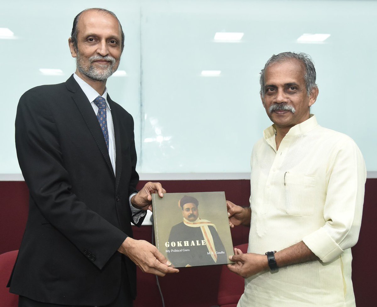 At Gokhale Institute of Politics and Economics, Pune with Hon VC Dr Ajit Ranade. GIPE is one of the oldest research and training institutes in economics in Bharat. Feel blessed with the visit to the iconic Gokhale Bungalow. Received Gandhiji’s “Gokhale, My political Guru”