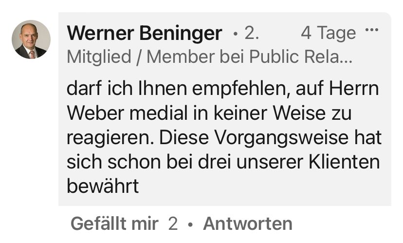 Schon drei von mir aufgeblattelte Plagiateure wandten sich an die PR-Agentur von Herrn #Beninger? Sorgt der als Ex-Journalist auch für ein Schweigen in gewissen Blätterwäldchen? Wenn ja:
Das schafft er womit?