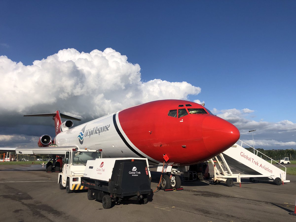 GlobalTrekCWL's tweet photo. This week @GlobalTrekCWL we’re honoured to support  the Oil Spill Response Boeing 727 operated by @2Excel_Aviation at @Cardiff_Airport during their exercise.

#FBO #AircraftHandling #Aviation #AvGeek #OilSpillResponse #GroundHandling #GlobalTrekAviation #CardiffAirport #EGFF https://t.co/Is7Bbcv1pN