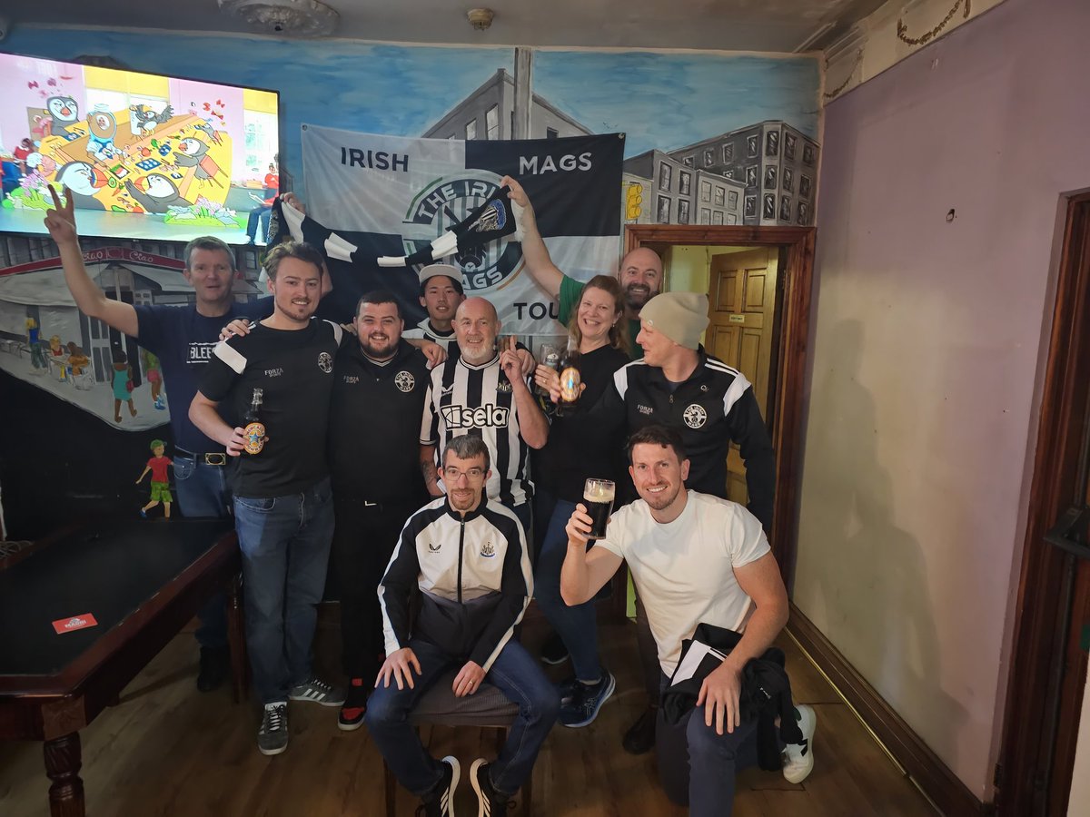 WilliamsonAlan's tweet photo. Today's turn out for the @IrishMagsNUFC @ToonIrish  meet up , good to get back to winning ways and looking forward to Milan on Tuesday now #HWTL #NUFC #irishMags https://t.co/1vozhX2tnY