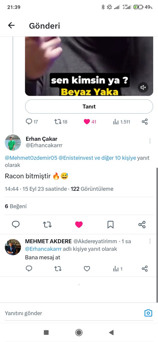 Arkadaşlar iyi akşamlar MEHMET AKDERE isminde bu sahte hesap size msj atarsa veya benim twitlerin altında sizin yorumların altına bana msj at yazarsa herhangi birşekilde iletişim kurmaya kalkarsa direk şikayet edip engelleyin mehmet abinin tek orjinal hesabı <a href="/Akdereyatirim/">MEHMET AKDERE</a> dir.