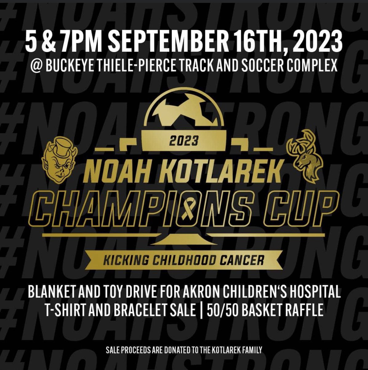 MATCH DAY 10 | NOAH KOTLAREK CHAMPIONS CUP 

Tonight, we stand with you, Noah, in #KickingChildhoodCancer!  It is our honor to stand with you in you and your family's fight!

We to <a href="/buckeye_soccer/">Buckeye HS Boys Soccer⚽️🦌</a> for a renewed derby with our neighbors to the west! 

#GoBigBlue #Community