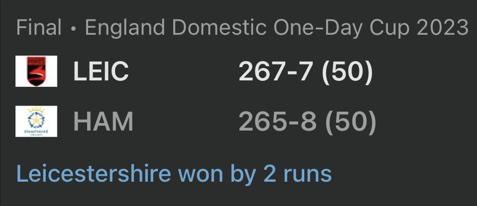 OOCLeicsCCC's tweet photo. Mental that Leicestershire literally owns Hampshire 😮 https://t.co/5TA2Sja4n2
