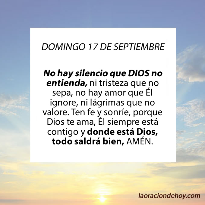 Oración de hoy domingo.