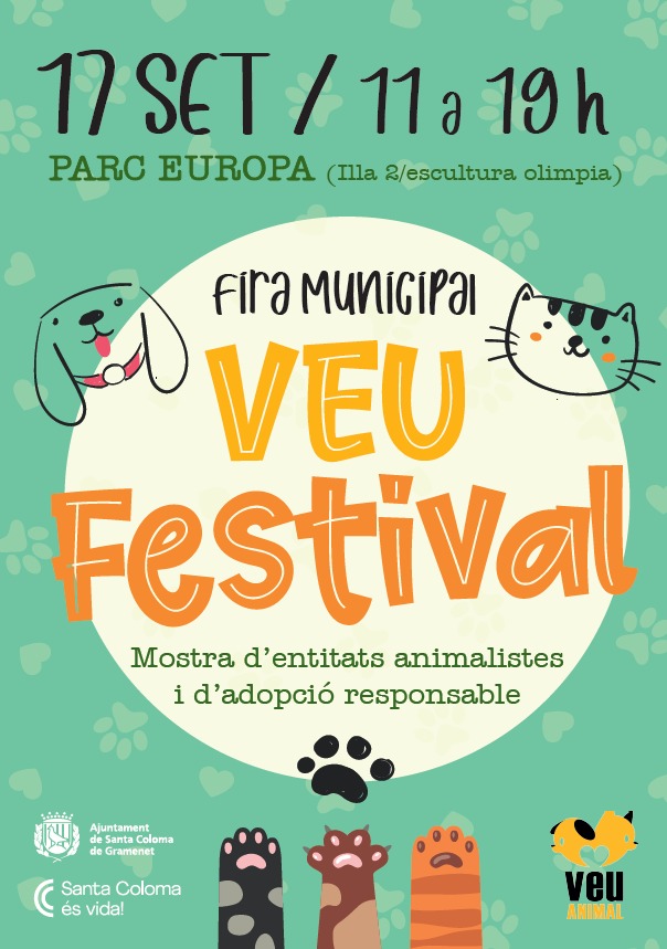 scgramenet's tweet photo. Nova edició de la Fira de @veuanimal 
Fira municipal Veu Festival, aquest diumenge 17, al parc d’Europa, al costat de l’escultura Olimpia, d'11 a 19 hores
🐶🐱 Una mostra d'entitats animalistes per al foment de l’adopció responsable 🐈🐕 amb diverses activitats per a tothom https://t.co/8Wcj4KzCwu