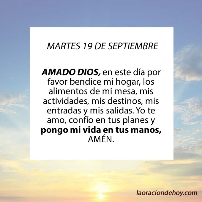 Oración de hoy martes.