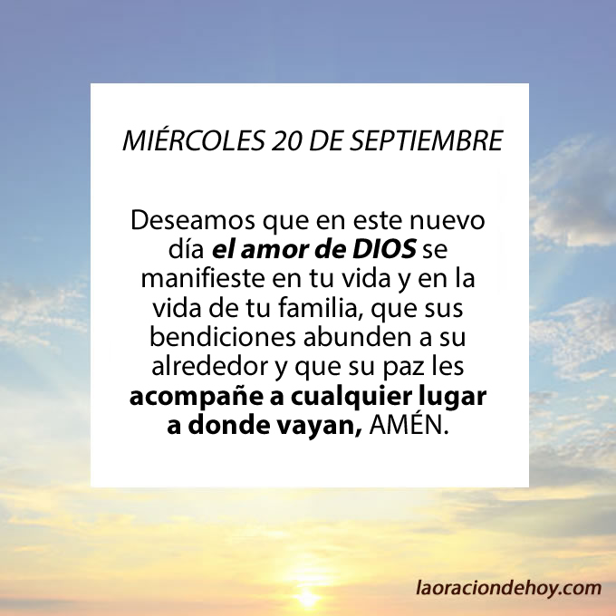 Oración de hoy miércoles.