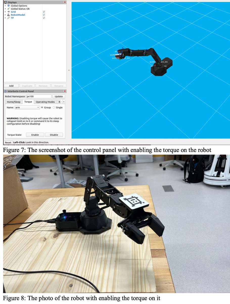 madibabaiasl's tweet image. Some figures and a video of student submissions for Lab 2: ROS2 Humble Interface Installation & Running the Robot in Simulation & Reality's report.
Instructions for this lab:
github.com/madibabaiasl/m…
#robotics #modernrobotics #ros2 #robotoperatingsystem #slu