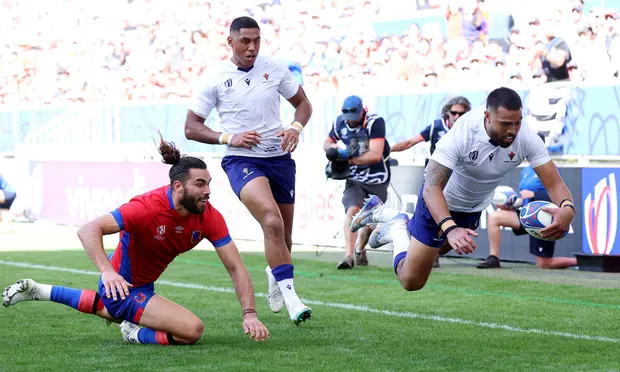 SwaibaApp's tweet photo. Rugby World Cup 2023

Sunday 17 Sept

South Africa v Romania 4pm
Australia v Fiji 6.45pm
England v Japan 10pm

Results
Saturday 16 Sept

Samoa 43-10 Chile
Wales 28-8 Portugal
Ireland 59-16 Tonga

#RWC, #RWC2023, #RWC23, #NZLNAM, #IRETON,  #WALPOR, #ENGJAP  #AUSFIJ #RSAvsROM https://t.co/wgrBBp3tpL