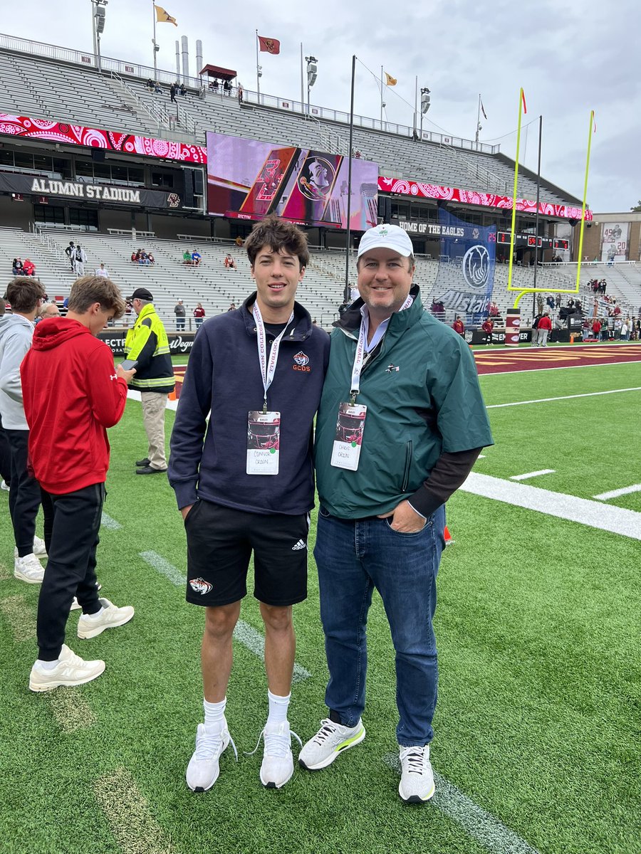 ConnorCrain19's tweet photo. Huge thanks to @Matt_Moran_ @CoachThurin for the game day invite. I loved getting to know what @BCFootball is all about! @gcdsathletics @GCDS_Football @CoachKevinAvery @CoachKendall20 @brendancahill_ #ClawsUp #TigerPride https://t.co/GNQDRTaB4u