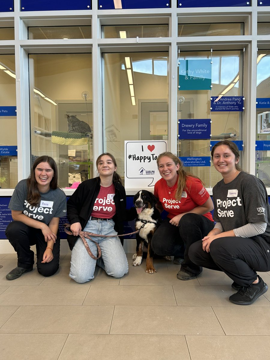 GuelphHumane's tweet photo. Thank you so much to the @ExpGuelph @uofg students that volunteered today as part of #ProjectServe. They removed weeds to clear the path for our shelter dogs. Your hard work means so much to our staff and for the animals in our care. Thank you! .β€οΈπΎ #buildingcommunity https://t.co/fdHzew6eAu