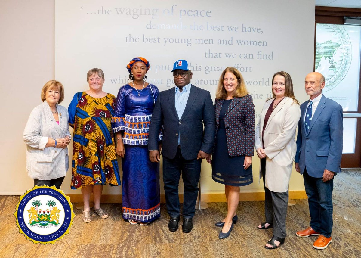 FirstLadyBio's tweet photo. Class act from the man of the moment. President  Julius Maada Bio at his former university. American University School of International Service. Some are made leaders, and he was born to lead. We are very proud of your accomplishments, my love. We most grow under your leadership. https://t.co/Xeb7fOzjox