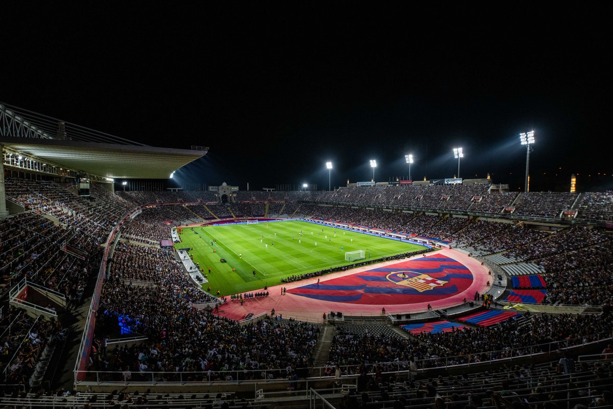 FCBarcelona's tweet photo. 🏟️ Today's attendance at the Estadi Olímpic Lluís Companys: 45,055 #BarçaBetis https://t.co/uwakP37z0n