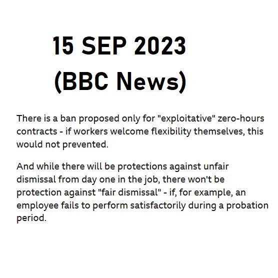 ➡️ 12 SEP ~ Angela Rayner gives a 'cast iron' guarantee that Labour will ban zero-hours contracts. ➡️ 15 SEP ~ Labour says it will not actually be banning zero-hours contracts.