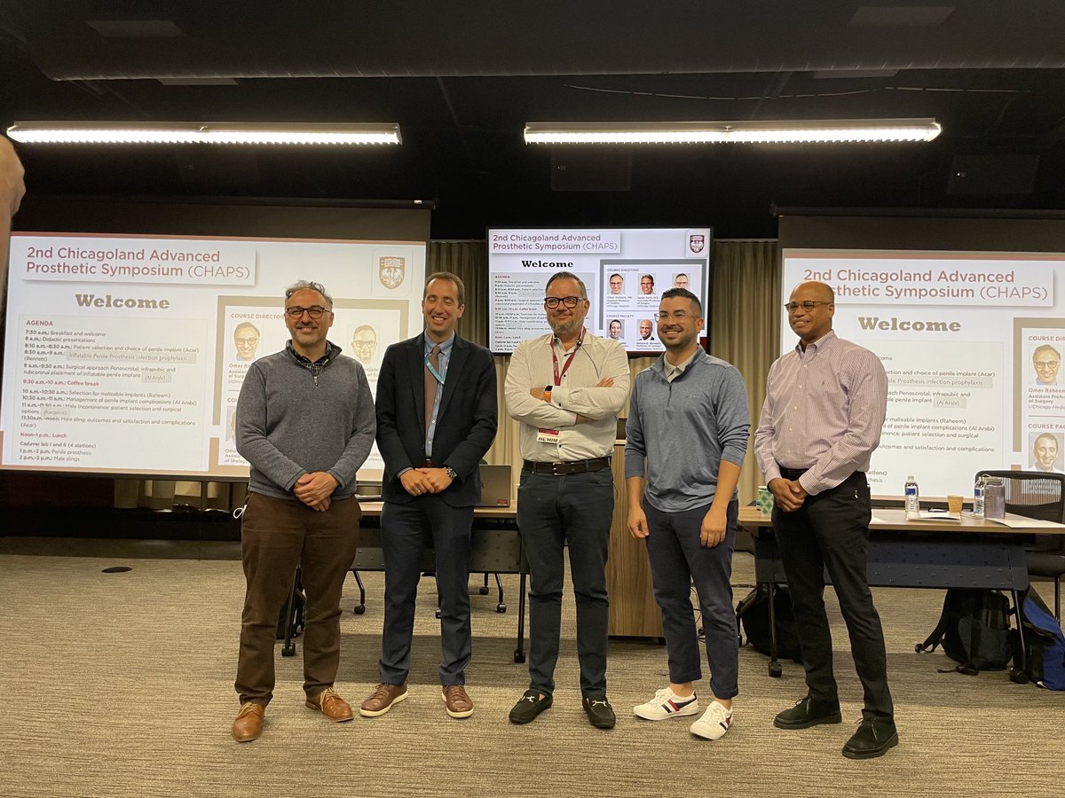 OmerRaheemMD's tweet photo. Successful and well attended 2nd Chicagoland Advanced Prosthetics Symposia (CHAPS) today! Very exciting to see residents and fellows from the greater Chicagoland area learning together .⁦@UChicagoUro⁩ .⁦@NM_Andrology⁩ .⁦@UICUrol⁩ .⁦⁦@LoyolaUrology⁩ https://t.co/CD94YBmzgq