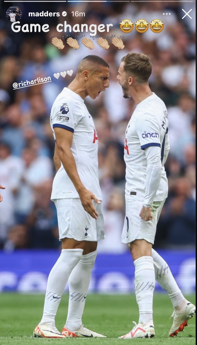 TheSpursExpress's tweet photo. James Maddison on Instagram 🤝🤍 https://t.co/fEszvDQIs7
